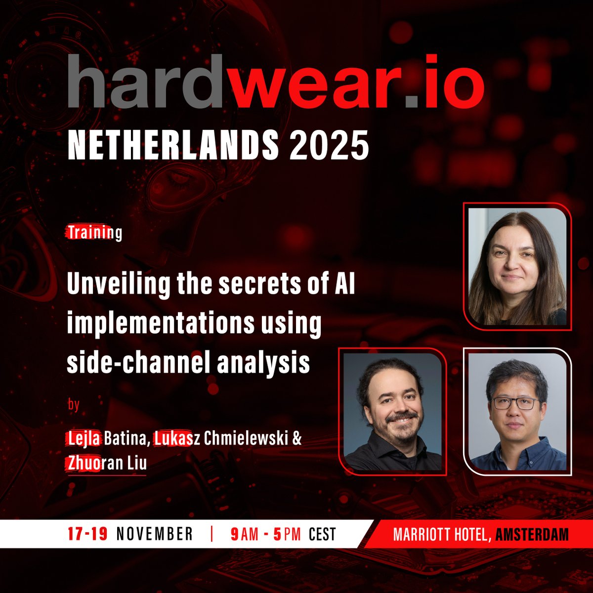hardwear_io's tweet image. 📱Like guessing your PIN by watching your fingers—no hacking, just observation

That’s what #SideChannelAnalysis does—it cracks secrets by watching physical clues, not breaking the math. Join @lejla_batina, @UChmielews26931 &amp;amp; Zhuoran Liu at #hw_ioNL2025

👉hardwear.io/netherlands-20…