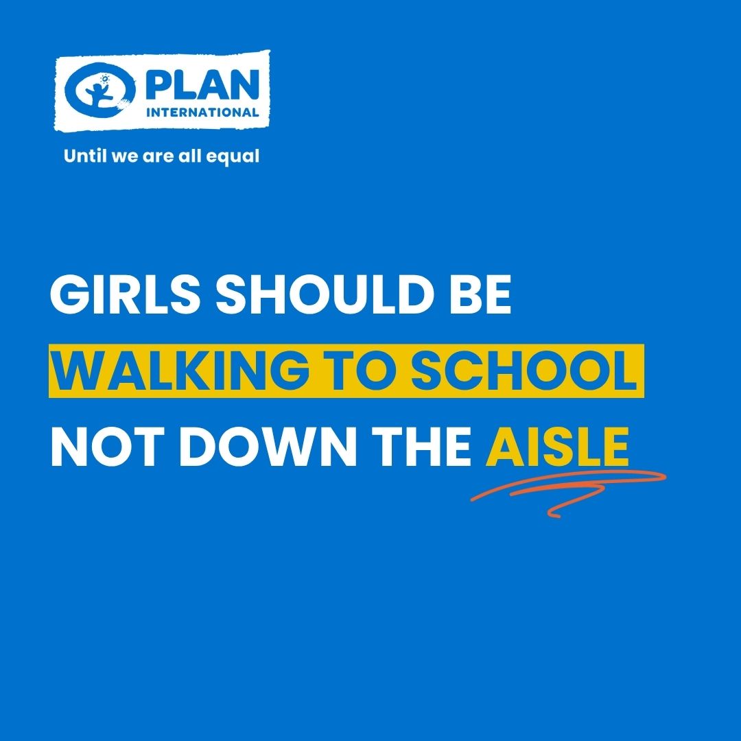 Let's stand together to end child marriage! 🚫💕 Girls deserve to pursue their dreams, education, and futures, not be forced into marriage too early. Let's prioritise their empowerment, education, and well-being. 

Girls should be walking to school, not down the aisle! 📚💫