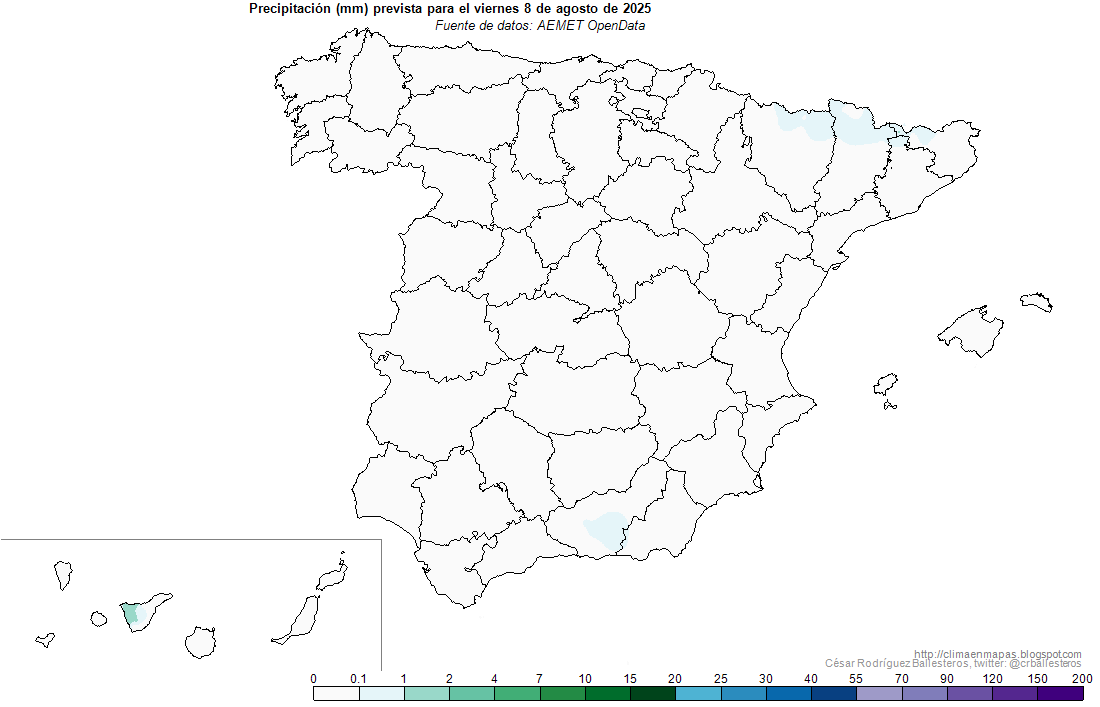 Ausencia de precipitaciones en general hoy y mañana en todo el país, aunque sin descartar alguna tormenta por las tardes en zonas de montaña del interior peninsular. #ClimaEnMapas.
climaenmapas.blogspot.com.es/p/mapastprevis…