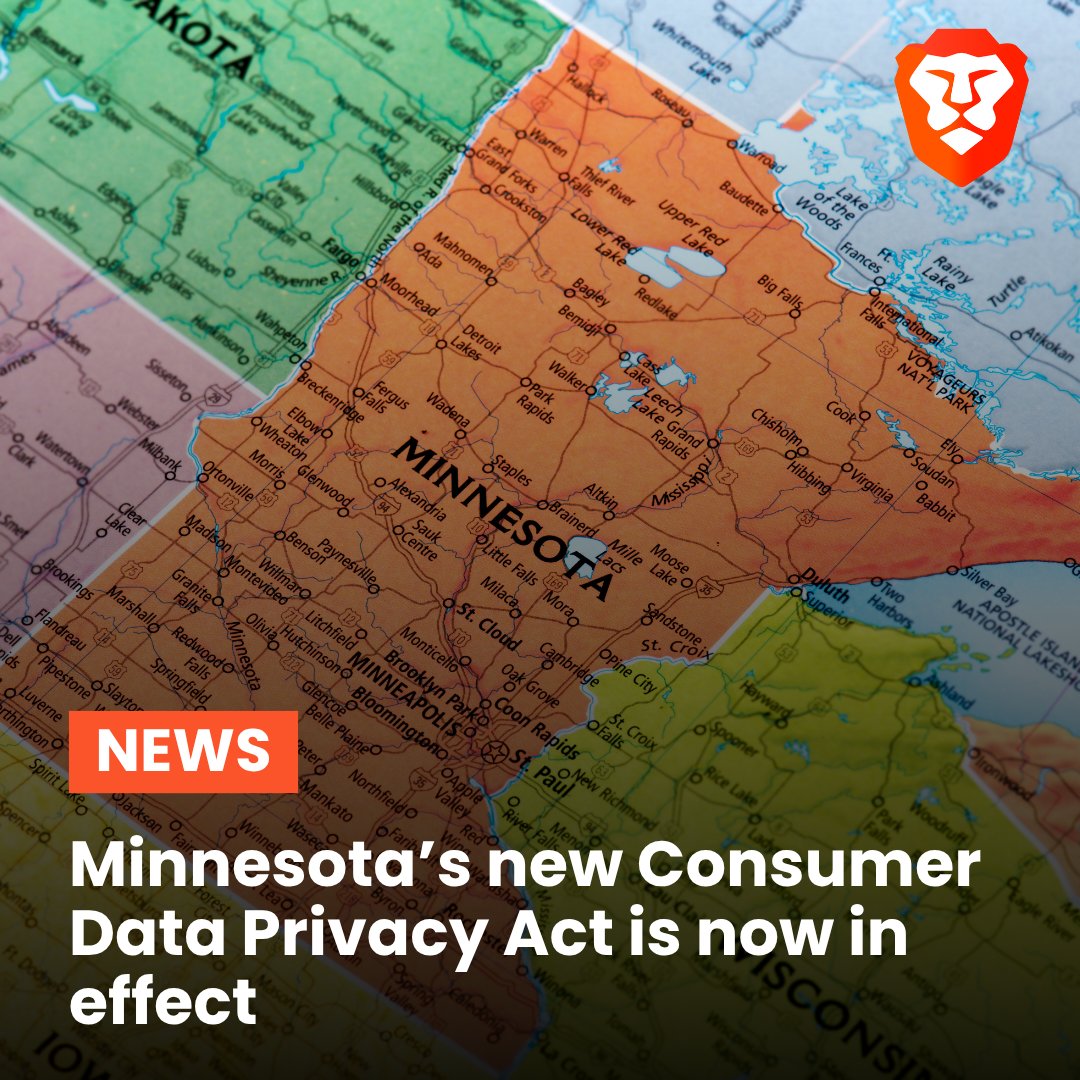 Minnesota's new Consumer Data Privacy Act gives state residents control over how their data is collected and used.

Minnesota businesses must now honor opt-out signals like Global Privacy Control (GPC), which has been available in Brave since 2020.