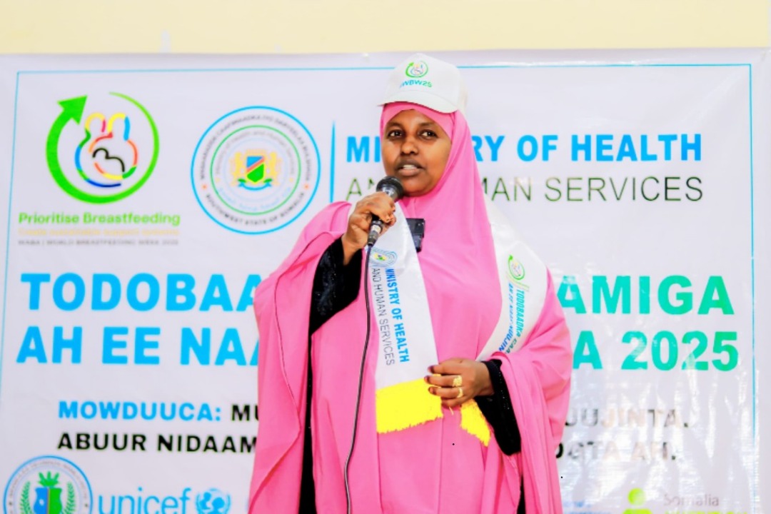PDASomalia's tweet photo. @PDA_SOMALIA @shf_somalia @Som_nut_2023 Ms. Maryan Abdullahi from the SWS Women’s Organisation emphasised supporting NGOs, INGOs, and the Ministry of Health in strengthening maternal health services and ensuring mothers receive support at home, health facilities, and the workplace. https://t.co/aKfjNUdkDQ