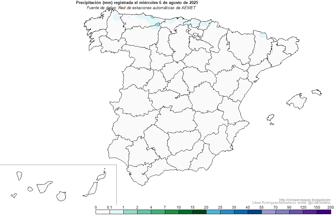 #Precipitación registrada ayer miércoles 6 de agosto. #ClimaEnMapas.
climaenmapas.blogspot.com/p/tobs082025.h…
