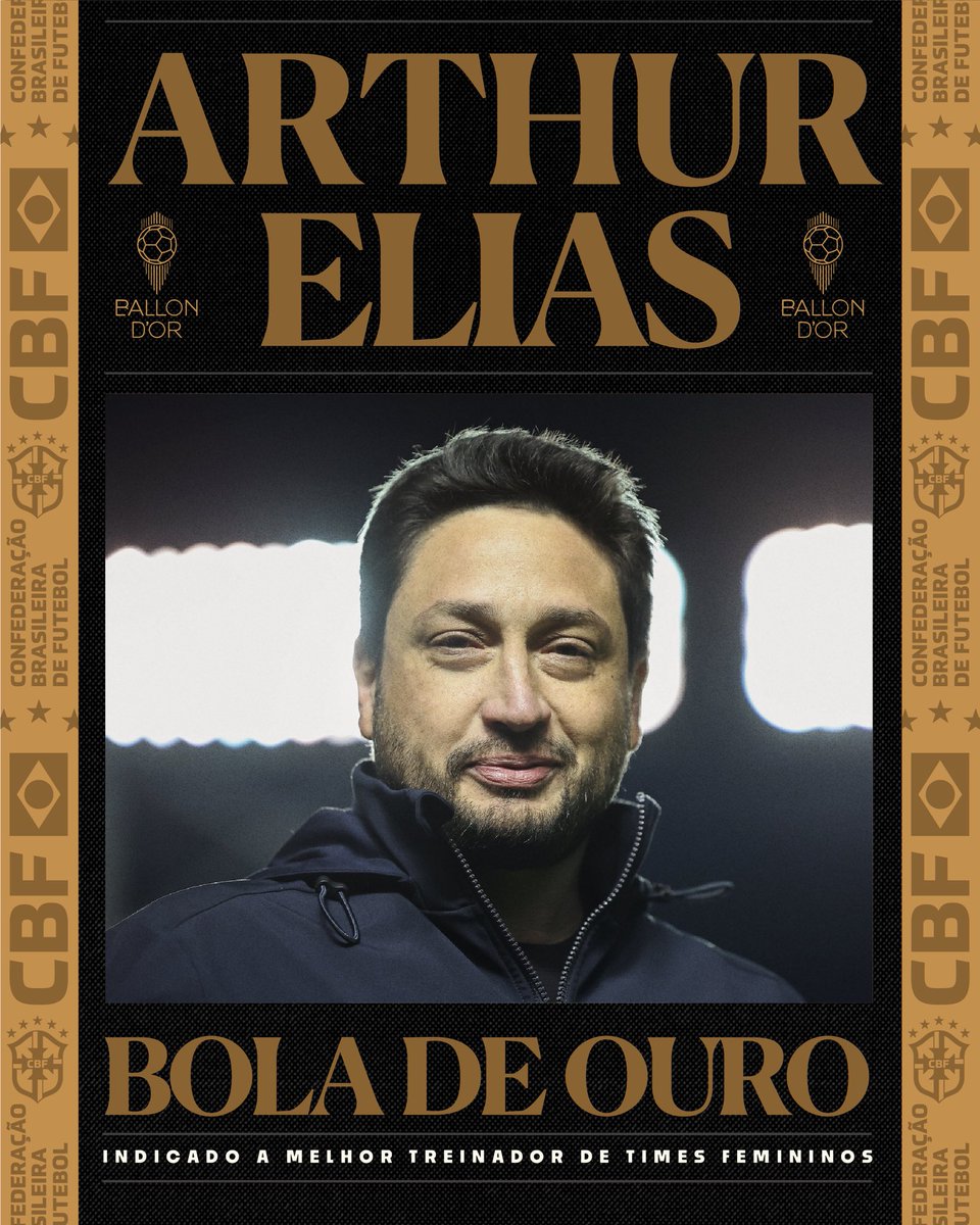 CBF Futebol (@cbf_futebol) on Twitter photo BOLA DE OURO!
Arthur Elias está entre os indicados ao prêmio de Melhor Treinador de Times Femininos no Ballon d'Or!
Um reconhecimento à dedicação, competência e ao trabalho transformador que vem realizando com a <a href="/SelecaoFeminina/">Seleção Feminina de Futebol</a>.
Do Brasil para o mundo, com o talento que BOLA DE OURO!
Arthur Elias está entre os indicados ao prêmio de Melhor Treinador de Times Femininos no Ballon d'Or!
Um reconhecimento à dedicação, competência e ao trabalho transformador que vem realizando com a <a href="/SelecaoFeminina/">Seleção Feminina de Futebol</a>.
Do Brasil para o mundo, com o talento que