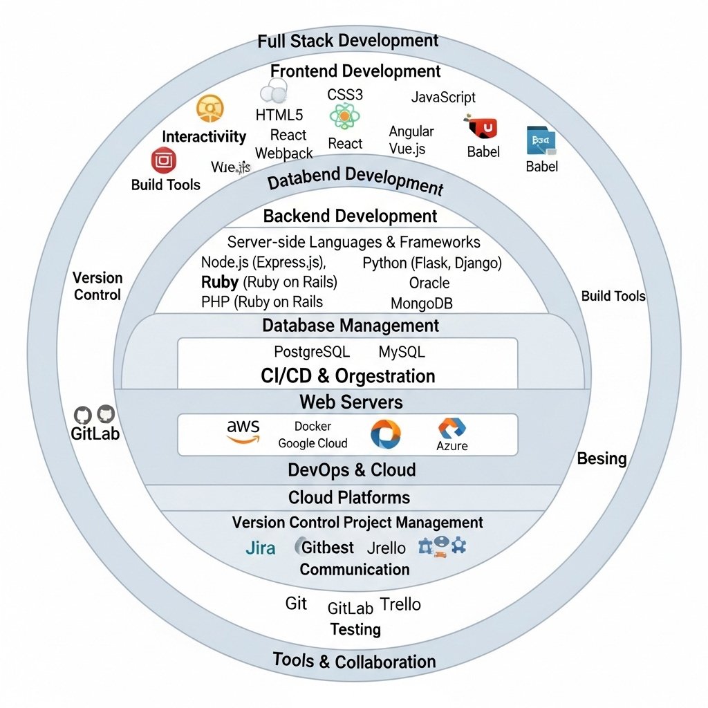 e_opore's tweet image. Full Stack Development Roadmap (Explained based on the diagram)
🔹 Frontend Development
→ HTML5
→ CSS3
→ JavaScript
→ React
→ Angular
→ Vue.js
→ Webpack
→ Babel
→ Vite.js
🔹 Backend Development
→ Node.js (Express.js)
→ Python (Flask, Django)
→ Ruby (Ruby on Rails)…