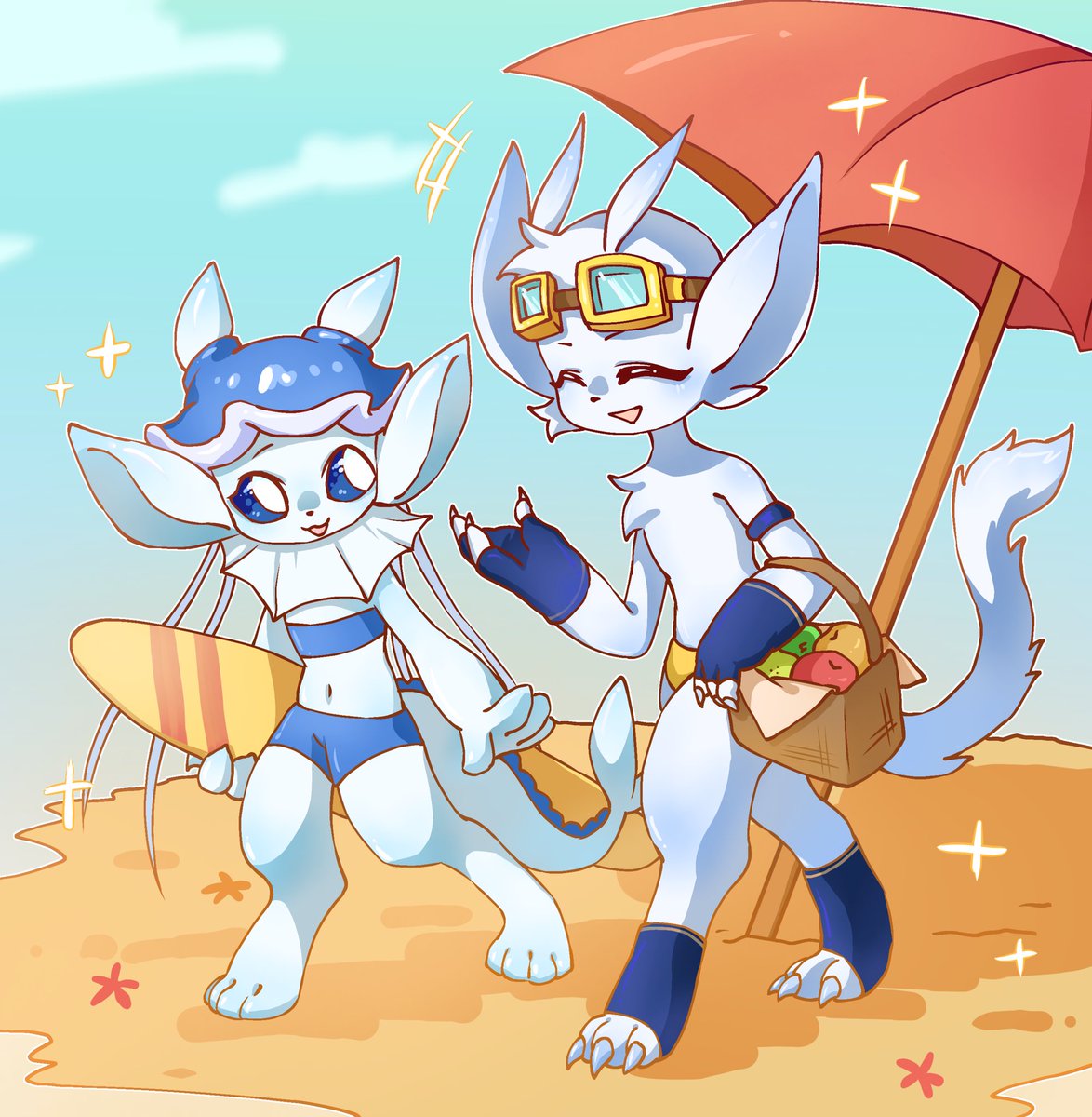 It's still summer!
Rio belongs to <a href="/deerCCCC/">CCdeer</a> 
Azur belongs to me
art by <a href="/dean2739/">德安dean</a>