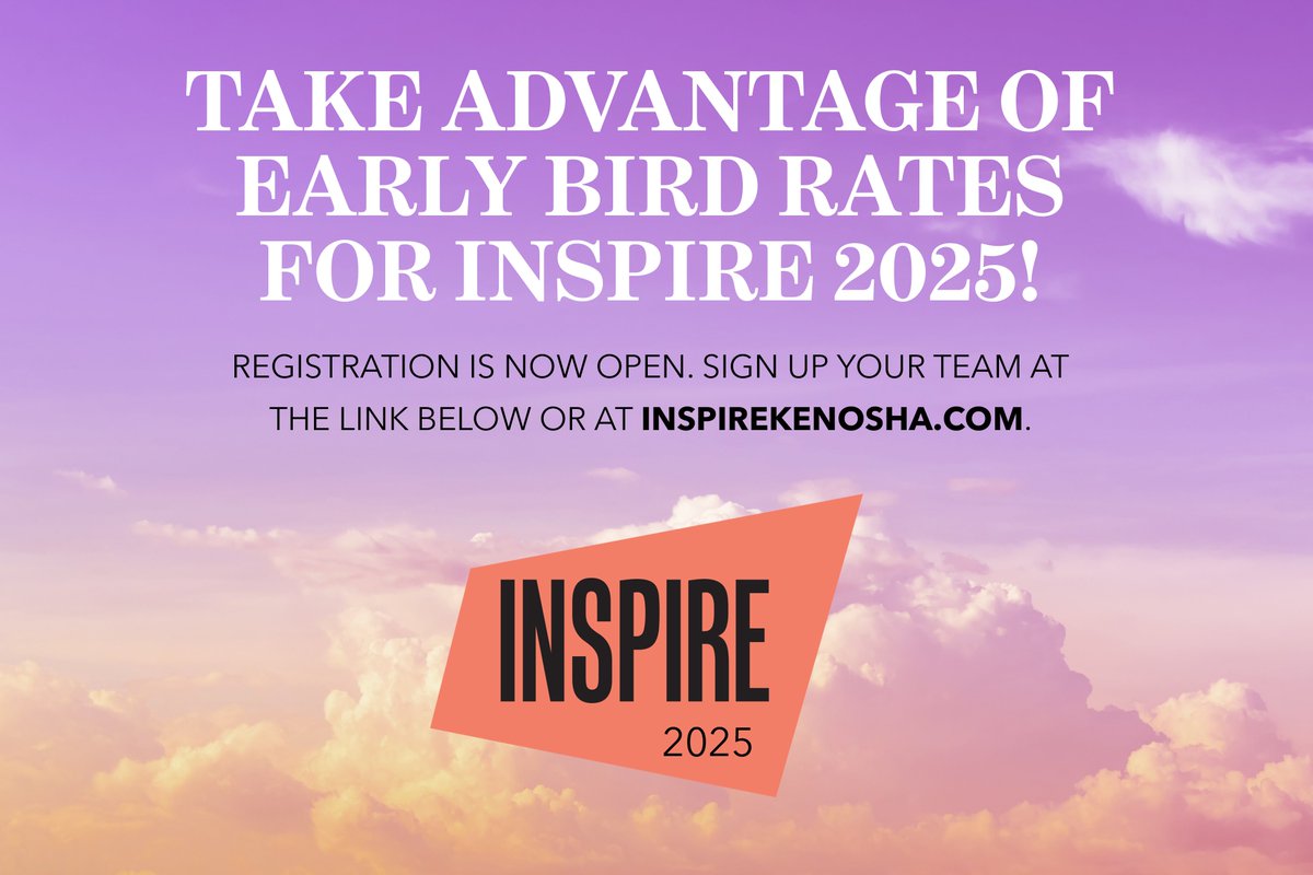 INSPIRE a premier leadership development experience presented by the Kenosha Area Business Alliance Foundation and is attended by 600+ people in the CHI-MKE corridor. 

Fri., Oct. 10 | 8am-1pm |  Journey Church, 10700 75th St., Kenosha

Learn more: kaba.org/about/inspire/
