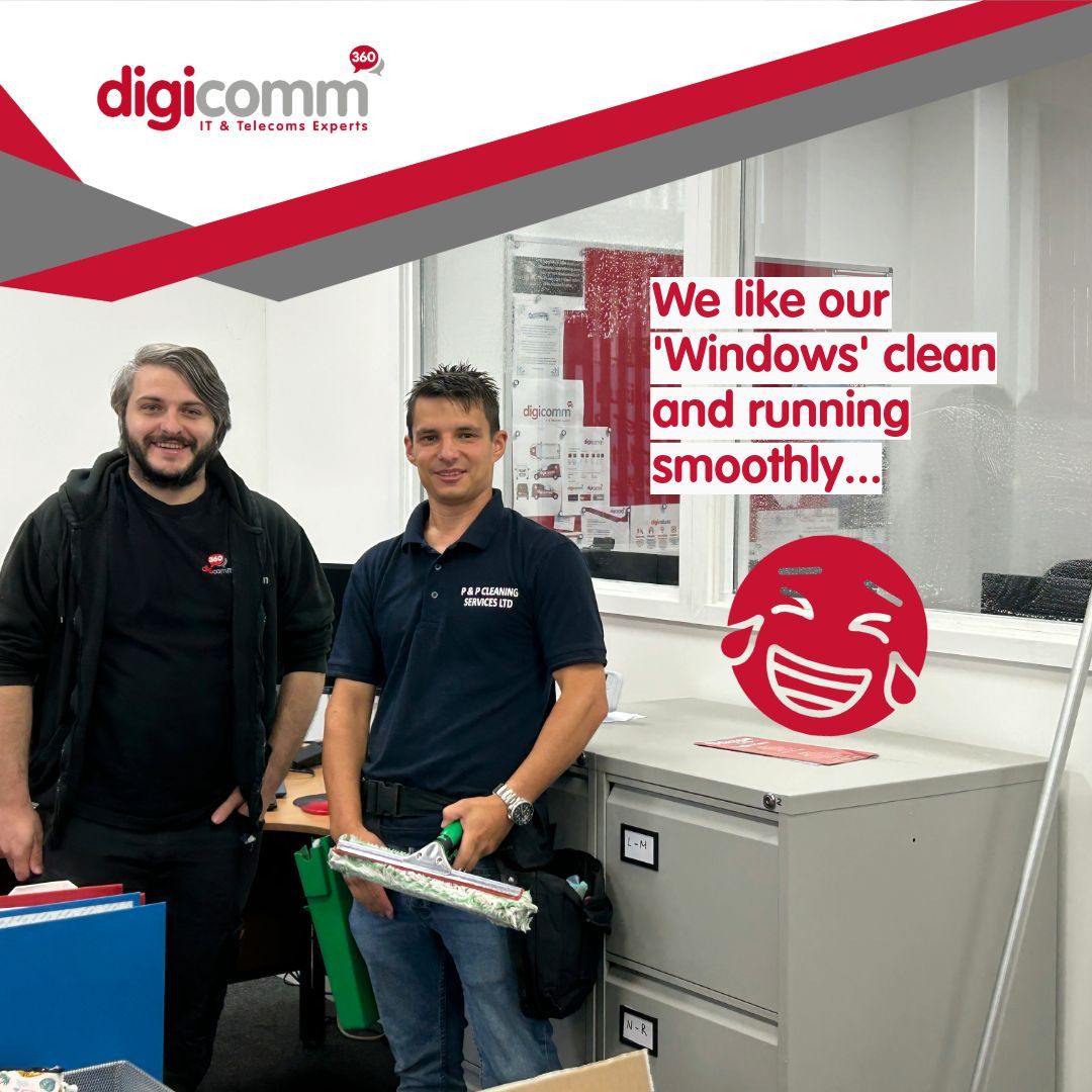 🪟💻 We had a visit from Stuart at P&amp;P Cleaning today – giving our office windows a good old shine ✨

Cue Tom from the tech team:
"Hey Stuart – we’ve got something in common… we both work with Windows!" 😄

#BoltonBusiness #SupportLocal #PPCleaning