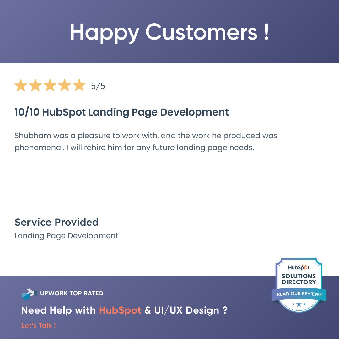 AcceleratorCode's tweet image. ⭐️⭐️⭐️⭐️⭐️ 

Another 5-star review on the HubSpot Solutions Directory! 

We built a high-performing landing page, which the client loved. Let’s make yours next.

#HubSpot #SolutionsPartner #LandingPages #ClientWin