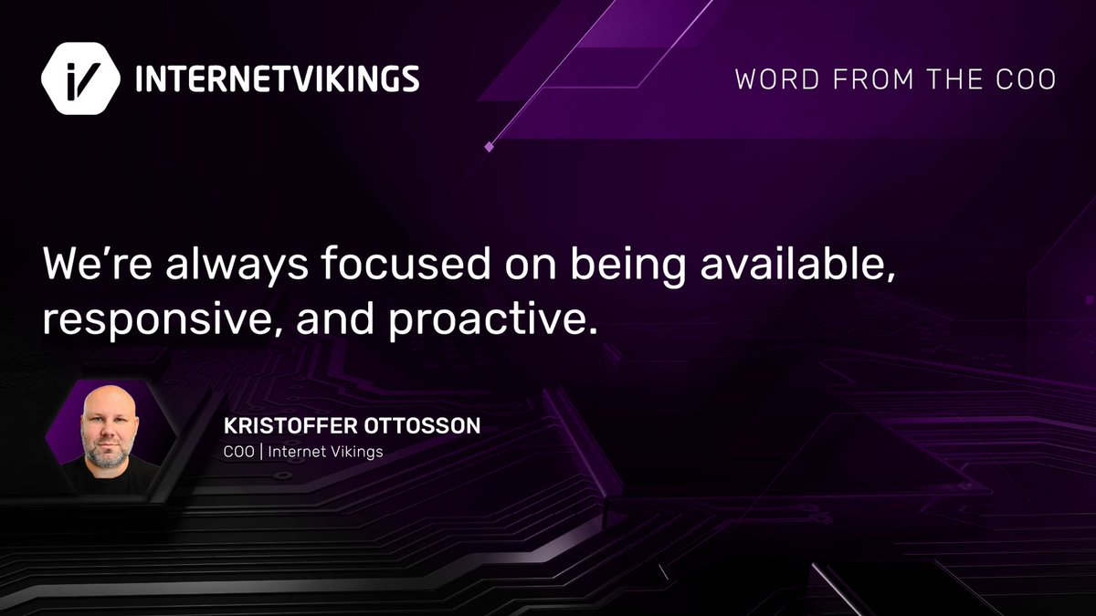 Solid infrastructure is essential, but exceptional service is what sets us apart. At Internet Vikings, we know you need both to succeed. That's why instead of simply reacting to problems, we stay ahead of them, ensuring your operations run smoothly 24/7.

Learn more ➡️