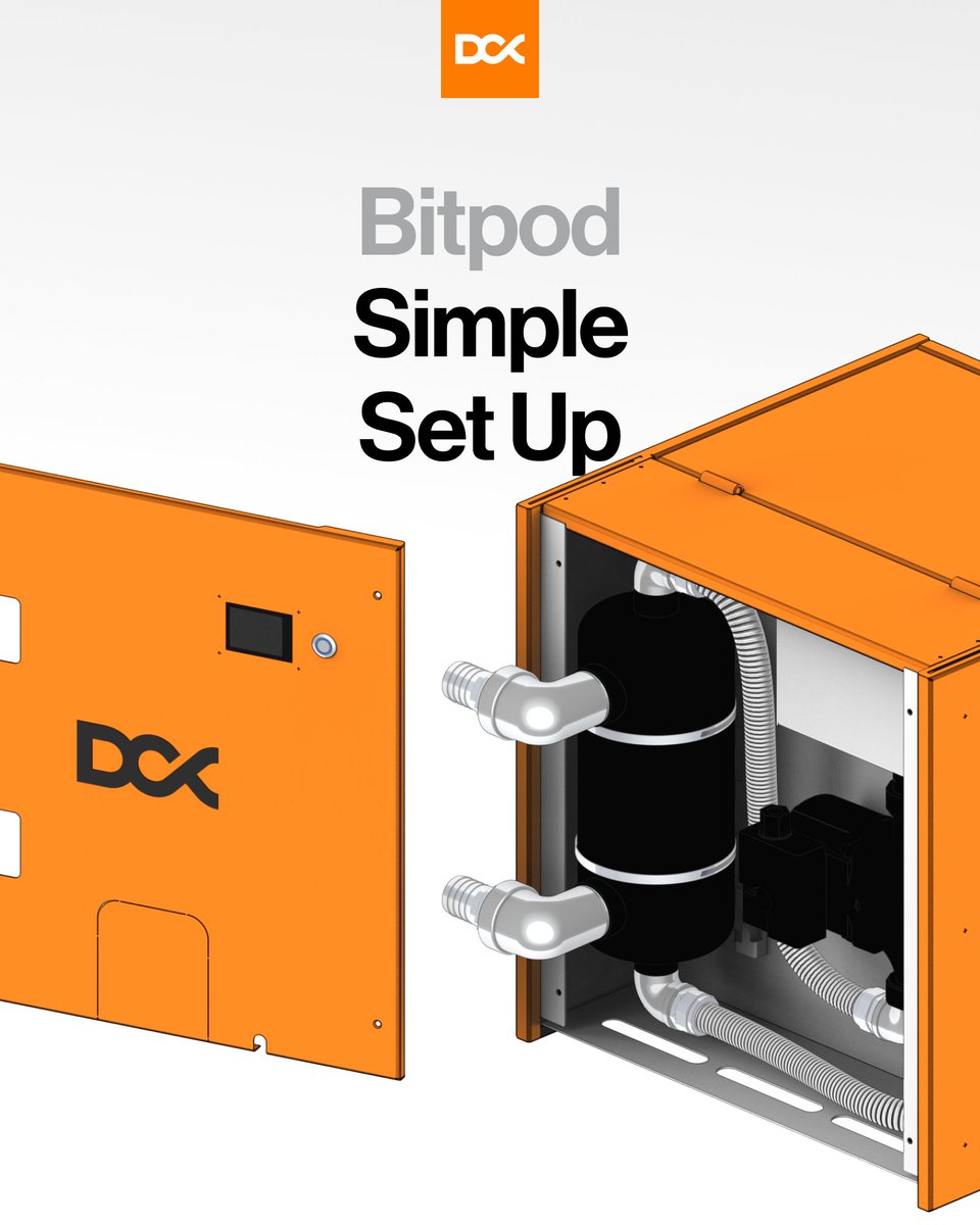 DCX_Immersion's tweet photo. #Bitpod Setup is as easy as IKEA furniture.
At DCX, we made an #ImmersionCooling plug & play.
6 quick steps:
1. Mount
2. Connect
3. Fill loop
4. Fill tank and insert miners
5. Power
6. Sensors and display
Full manual👉 https://t.co/9XVMgotUWg
#CryptoMining https://t.co/D9GcJAxEdG