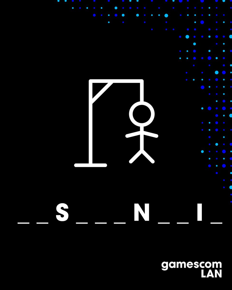 🔤 Hangman Tag 3!

Langsam nimmt das Ganze Form an... any guesses? 👀
Ab in die Kommentare mit euren Tipps! ⬇️

#3TageLAN #gamescomLAN
