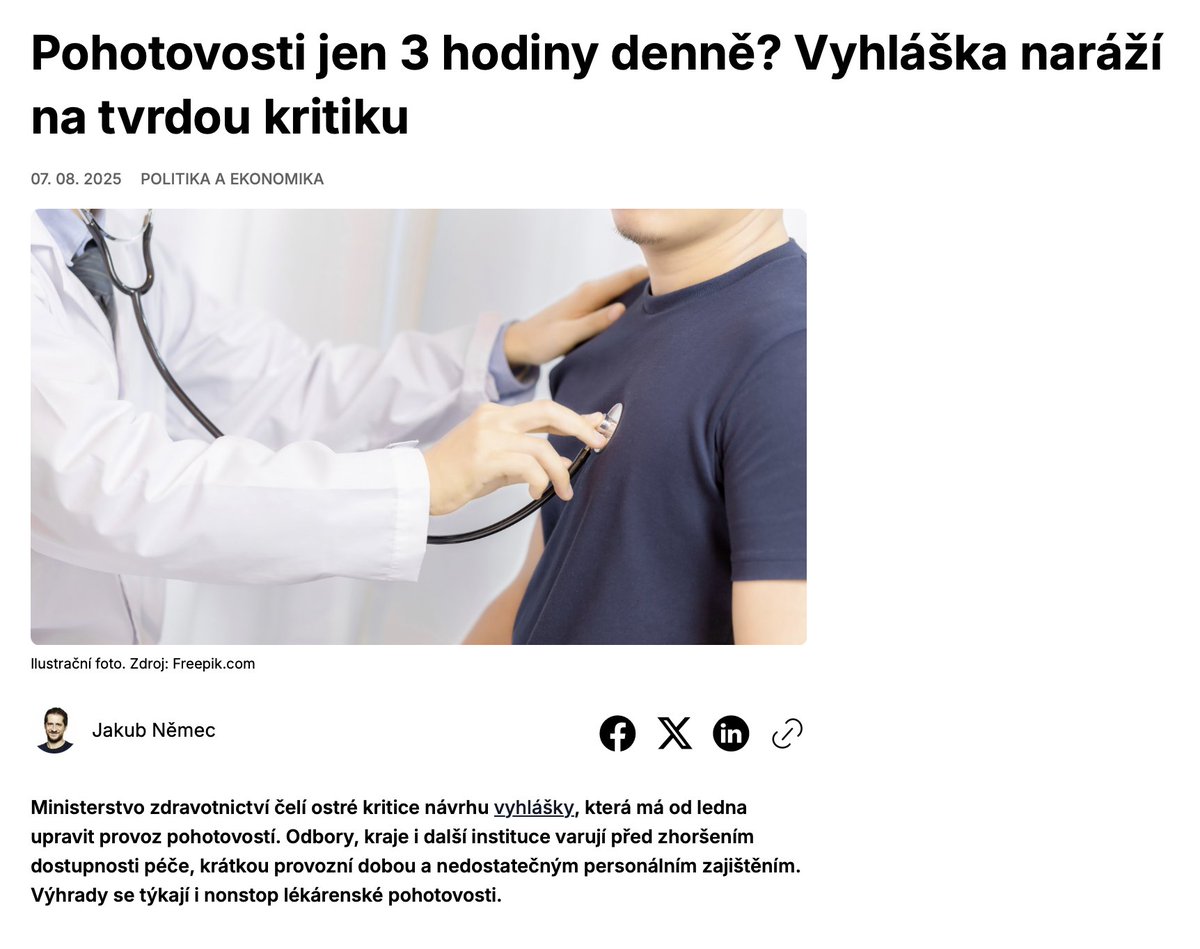 Buď je <a href="/vlvalek/">Vlastimil Válek</a> mimoň nebo to dělá naschvál. Poté, co se rozhodl  omezit počet lékařských pohotovosti přichází s nápadem zkrátit ještě jejich provoz na 3 hodiny denně. Jsem proti! Mohl by se předtím než příště vypustí podobný blábol jít na ty pohotovosti alespoň podívat?