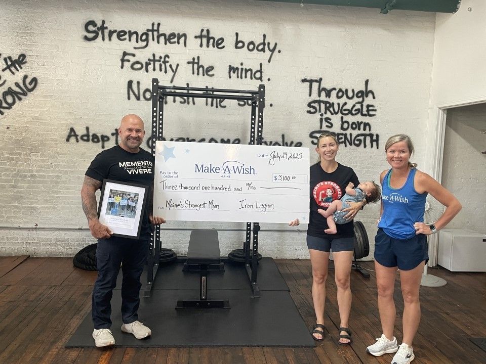 Our thanks to longtime friends Iron Legion Strength Co.! They raised an incredible $3,100 for Make-A-Wish Maine through their Maine’s Strongest Mom event! 🌟💪 #ThankfulThursday