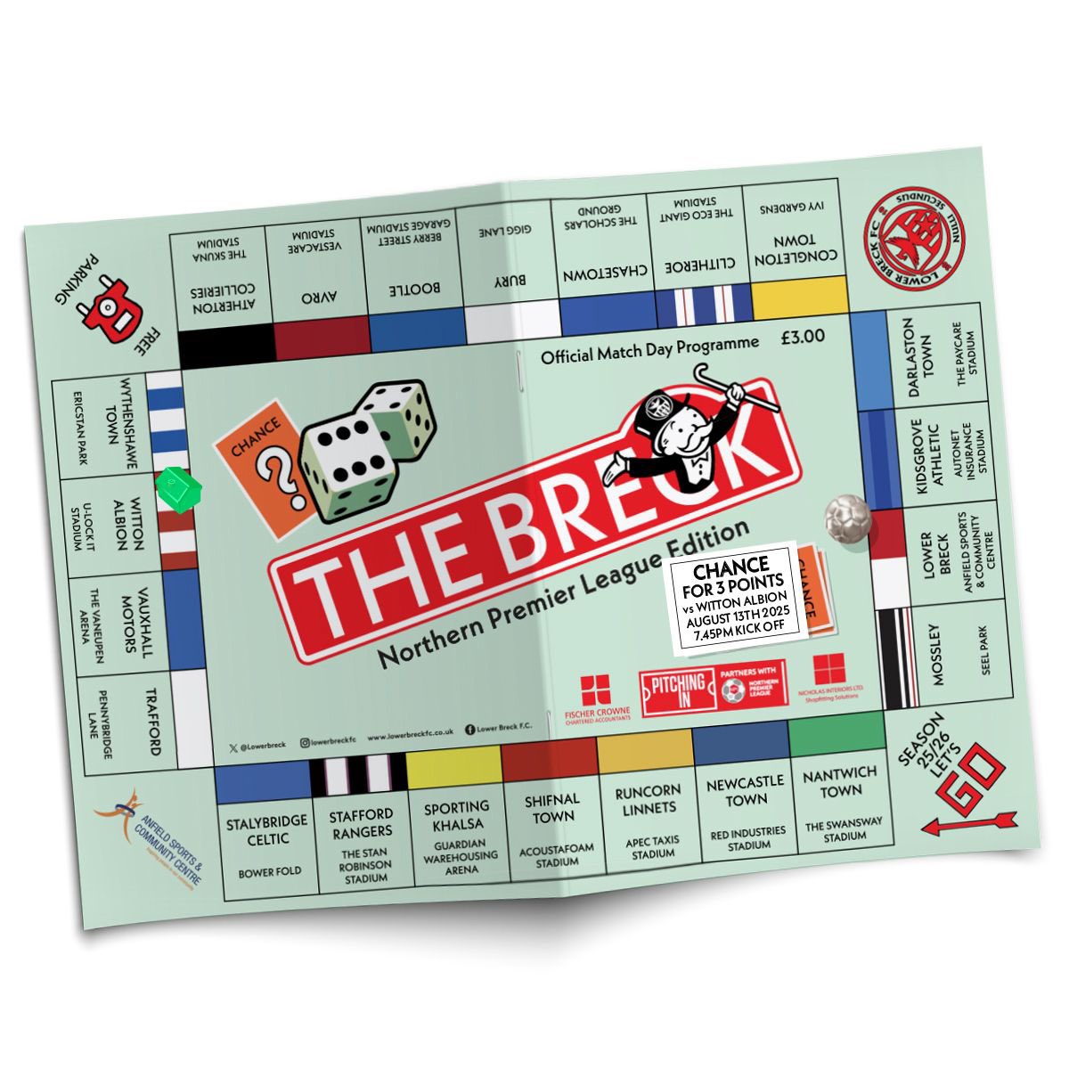 We’re absolutely delighted with the front cover for the 2025/26 match day programme designed by Paul <a href="/proper_tees/">Paul</a> for our debut season in the <a href="/NorthernPremLge/">The Pitching In Northern Premier League</a>…Been some graft gone in to make it work and he smashed this one outta the park…We host <a href="/WittonAlbion/">Witton Albion Football Club</a> on Wednesday night