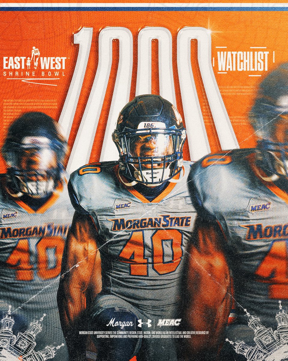 💥Another one! 

Erick "E40" Hunter has been named to the East-West Shrine Bowl 1,000 Watchlist — solidifying his place among the nation’s elite defenders. 🐻🏈📈

▶︎ shorturl.at

<a href="/ShrineBowl/">East-West Shrine Bowl</a> 
<a href="/MEACSports/">Mid-Eastern Athletic Conference</a> | <a href="/UnderArmour/">Under Armour</a> 
#GoBears🔷🔶