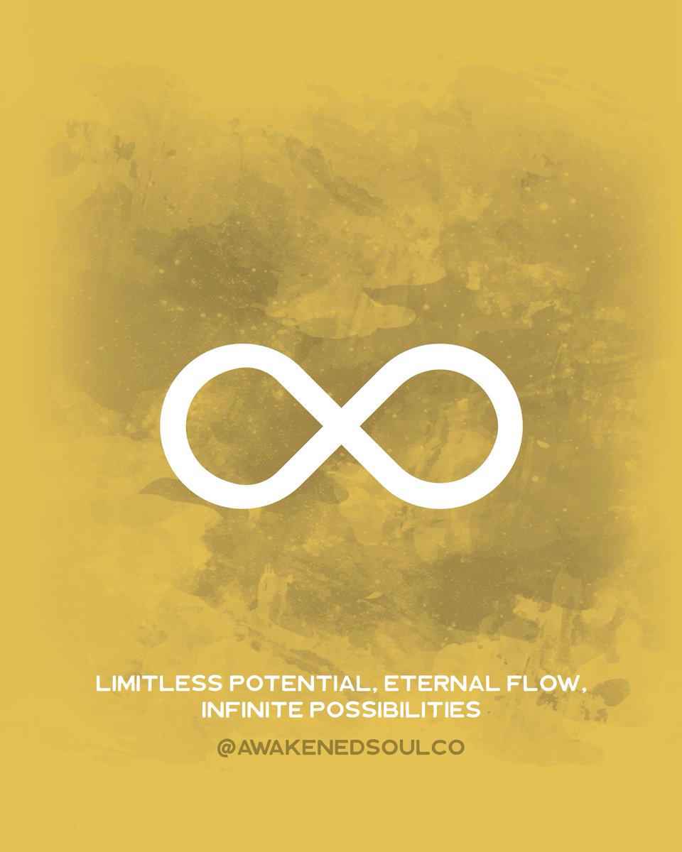 AwakenedSoulCo's tweet image. #InfinitySymbol - represents boundless potential, eternal energy, and the continuous flow of life. It reminds us that we are limitless beings, constantly evolving, expanding, and cycling through transformation. #LimitlessPotential #EternalEnergy #InfiniteLove #SpiritualSymbolism