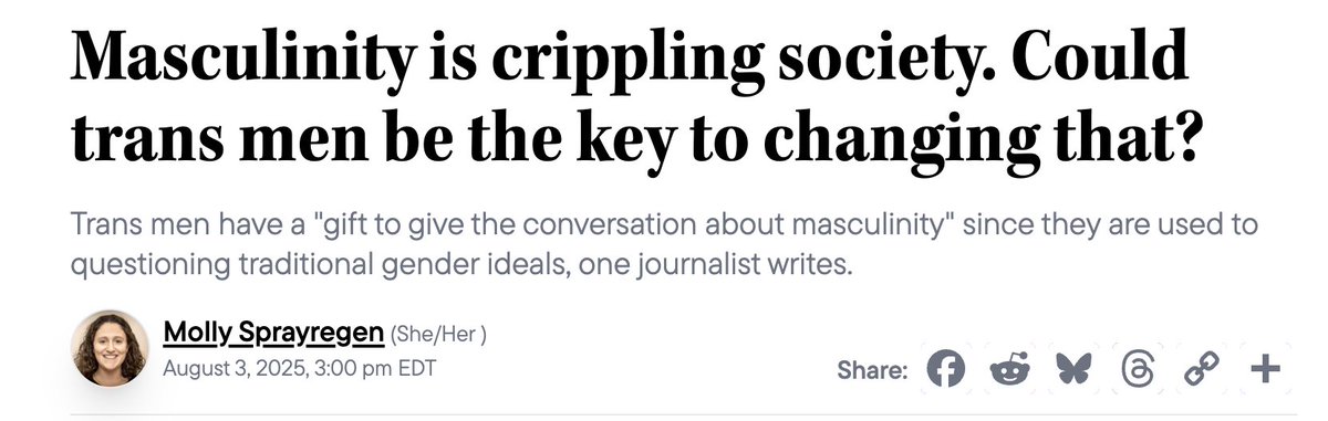 I gift you with the dumbest thing you'll read today. 

Where is the evidence that masculinity is crippling society? I can't with how dumb this is.
