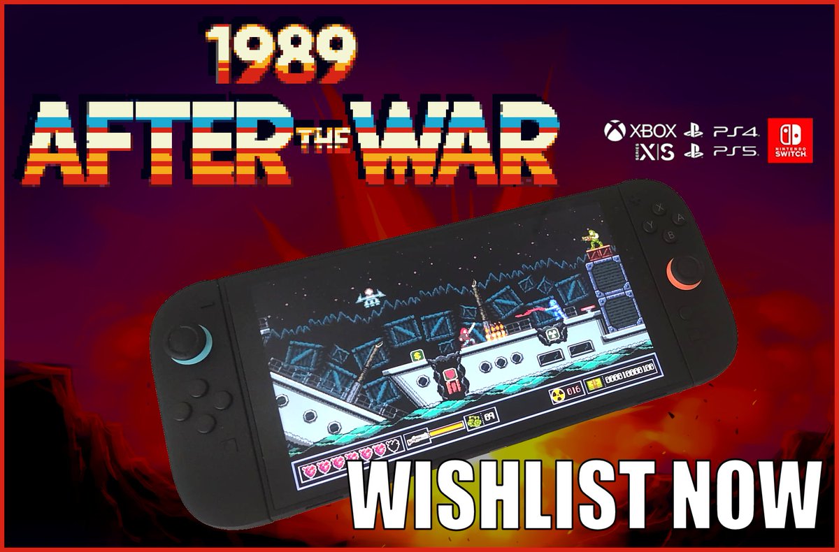 💥 It’s official!💥
1989 After the War launches on August 15 for all consoles! 🎮
Wishlist it now and get ready for post-apocalyptic mayhem! 🔥
Huge thanks to @Ratalaika for the awesome porting! 🙏

#IndieDev #RetroGaming #PixelArt #NintendoSwitch2 #playstation #Xbox #pixelart