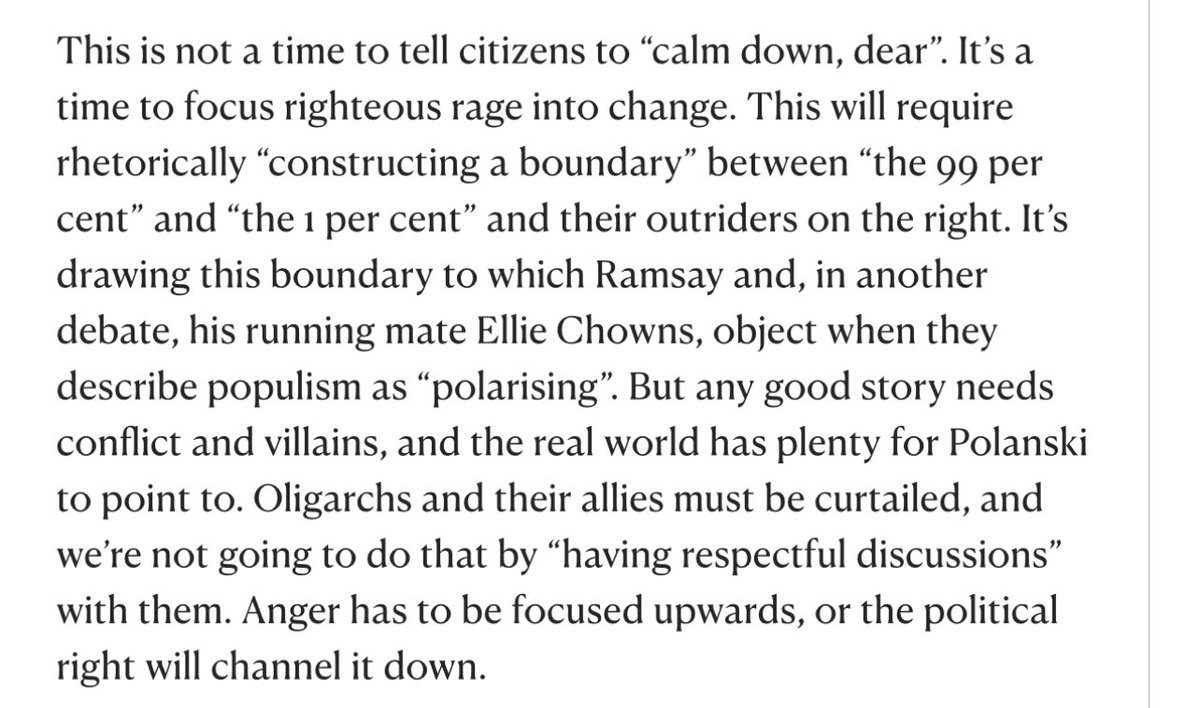 James Foster (@jamesefoster) on Twitter photo .<a href="/EllieChowns/">Ellie Chowns</a> & <a href="/AdrianRamsay/">Adrian Ramsay MP</a> are categorically wrong when they say it shouldn’t be about ‘us vs them’.
It’s absolutely us, ‘the many’, against them, the establishment class.
<a href="/AdamRamsay/">Adam Ramsay</a> spot on in his recent article.
Now is the time to #BackZack for <a href="/TheGreenParty/">The Green Party</a> Leader! .<a href="/EllieChowns/">Ellie Chowns</a> & <a href="/AdrianRamsay/">Adrian Ramsay MP</a> are categorically wrong when they say it shouldn’t be about ‘us vs them’.
It’s absolutely us, ‘the many’, against them, the establishment class.
<a href="/AdamRamsay/">Adam Ramsay</a> spot on in his recent article.
Now is the time to #BackZack for <a href="/TheGreenParty/">The Green Party</a> Leader!