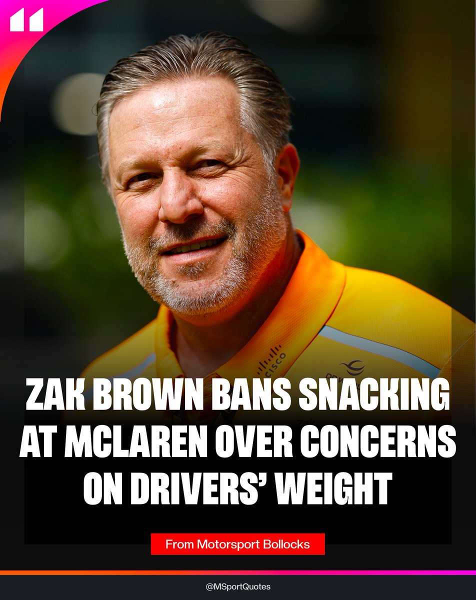 🚨 Oscar Piastri has revealed one of the changes brought to McLaren this season was Zak Brown “disallowing” his drivers from eating snacks after the race.

(via @Motorsports)