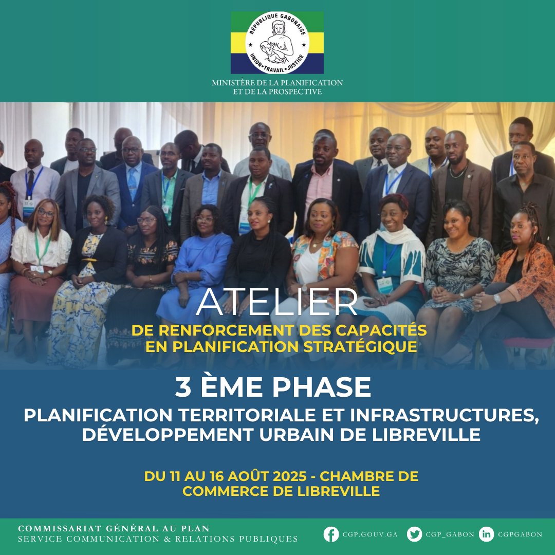 Formation en planification stratégique

📅 Du 11 au 16 août à Libreville
🎯 Focus : planification territoriale &amp; infrastructures urbaines

Avec 𝐒𝐢𝐧𝐠𝐚𝐩𝐨𝐫𝐞 𝐂𝐨𝐨𝐩𝐞𝐫𝐚𝐭𝐢𝐨𝐧 𝐄𝐧𝐭𝐞𝐫𝐩𝐫𝐢𝐬𝐞 (𝐒𝐂𝐄)

👉 Ensemble, planifions le développement durable du #Gabon !