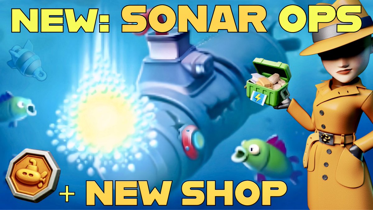NEW on Boom Beach, starting soon: Sonar Ops, Sonar Coins &amp; Sonar shop 
watch the SNEAK PEEK here youtu.be/33ukrl8W4uo?si…
#boombeach #supercell #supercellgames #sneakpeek