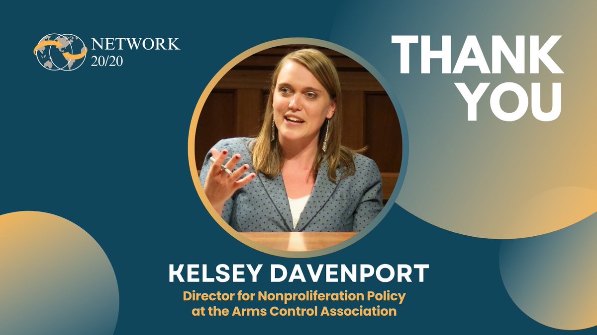 Network 20/20 (@network2020) on Twitter photo Thank you <a href="/KelseyDav/">Kelsey Davenport</a> <a href="/ArmsControlNow/">Arms Control Assoc</a> for a timely conversation on #nuclear #nonproliferation in the #MiddleEast. Your expertise on the future of #Iran ’s nuclear program, the credibility of #globalnonproliferation norms, & the potential for #diplomacy offered much-needed clarity. Thank you <a href="/KelseyDav/">Kelsey Davenport</a> <a href="/ArmsControlNow/">Arms Control Assoc</a> for a timely conversation on #nuclear #nonproliferation in the #MiddleEast. Your expertise on the future of #Iran ’s nuclear program, the credibility of #globalnonproliferation norms, & the potential for #diplomacy offered much-needed clarity.