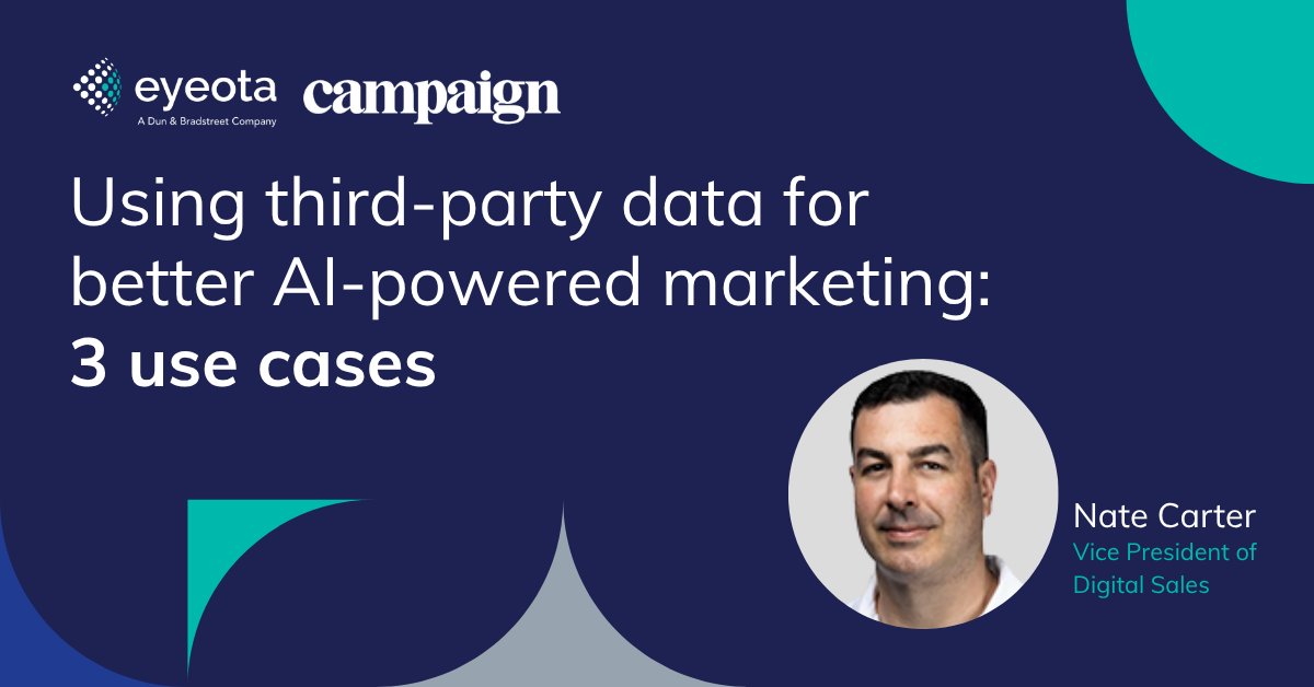 Incase you missed it 🎙️ 

In his latest Campaign article, Nate Carter, VP of Digital Sales at Eyeota explores how third-party data enhances AI-powered marketing—and breaks down three key use cases where it makes the biggest impact 👇 

hubs.li/Q03zJLrD0