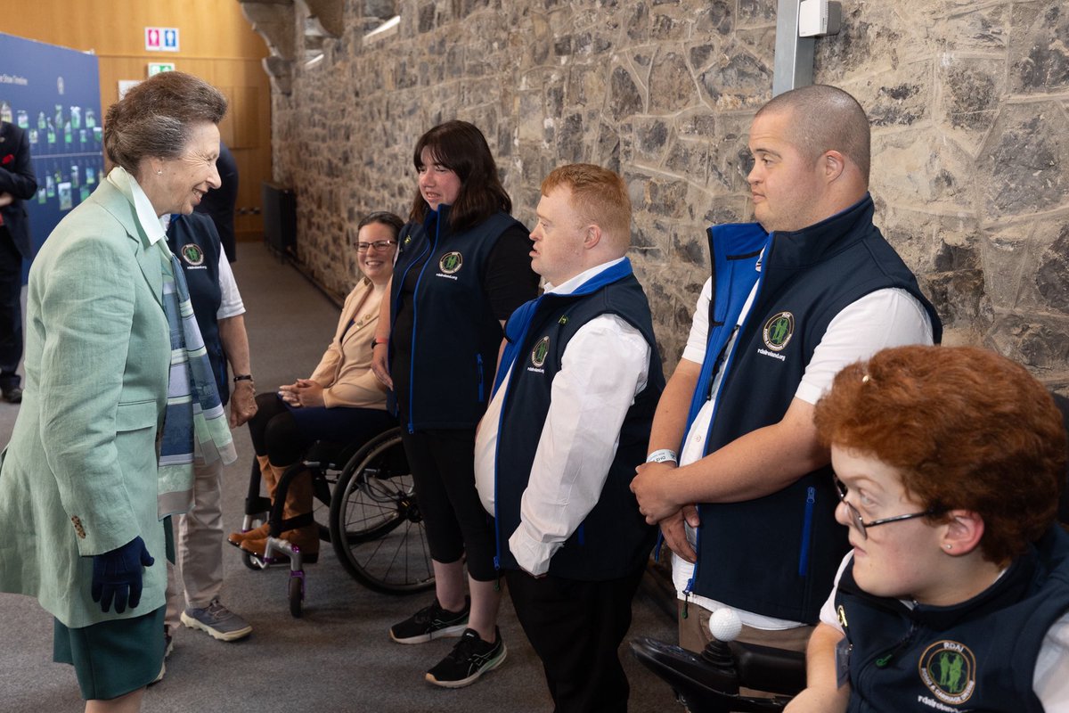 RoyalFamily's tweet photo. 🐎 The Princess Royal has attended the official opening day of the 150th Dublin Horse Show at the Royal Dublin Society!

During the visit, Her Royal Highness toured a special exhibition on the history of the Horse Show and met representatives from
Festina Lenté, a Bray-based charity which offers equine-assisted learning and therapy services. The Princess also met members of the Riding for the Disabled Association Ireland.