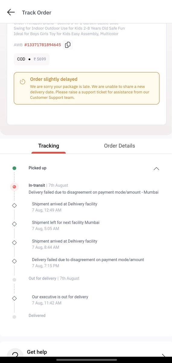 MDSHAHIDSHAIKH's tweet image. #amazonhelp  @amazonIN @deliverydi delivery boy told me my vehicle not move but he updated customer not give cash. #Amazonorder number AWB 13371781894645 @amazon @amazonIN @AmazonNews_IN #deliverydirect