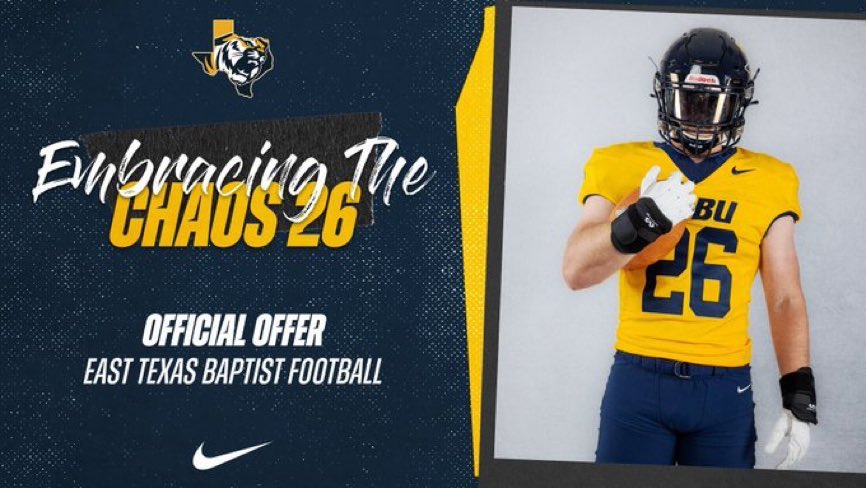 Jaiden Smith (@jaidensmith2026) on Twitter photo Blessed to receive my first 1️⃣offer at East Baptist University AGTG✝️#CarlosGaribay <a href="/AliefTaylor_FB/">Alief Taylor Football</a> <a href="/Coach_Okunnu/">Coach Okunnu M.S.</a> #ETxTough Blessed to receive my first 1️⃣offer at East Baptist University AGTG✝️#CarlosGaribay <a href="/AliefTaylor_FB/">Alief Taylor Football</a> <a href="/Coach_Okunnu/">Coach Okunnu M.S.</a> #ETxTough