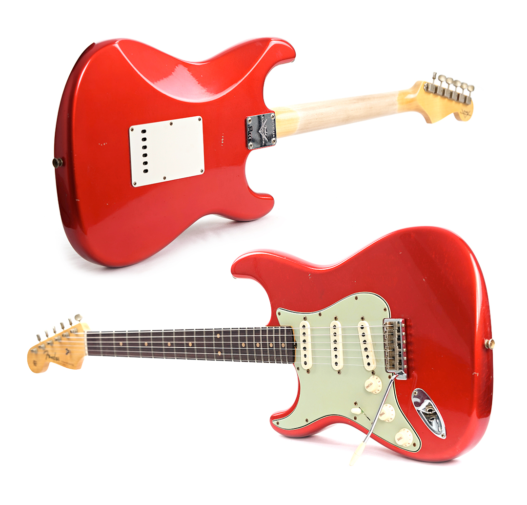 🍉 Just a wee Fender Custom Shop 1959 Stratocaster Journeyman Relic in Melon Candy that arrived this week. Looks good enough to eat, right?