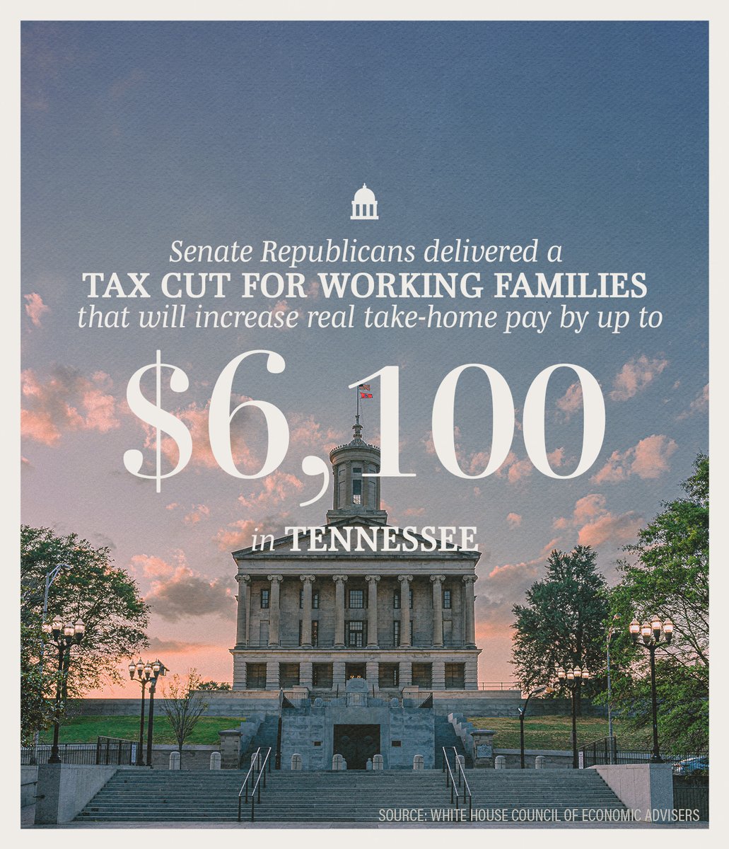 Senate Republicans (@senategop) on Twitter photo Senators <a href="/MarshaBlackburn/">Sen. Marsha Blackburn</a> and <a href="/SenatorHagerty/">Senator Bill Hagerty</a> delivered historic tax relief for Tennessee families. Senators <a href="/MarshaBlackburn/">Sen. Marsha Blackburn</a> and <a href="/SenatorHagerty/">Senator Bill Hagerty</a> delivered historic tax relief for Tennessee families.
