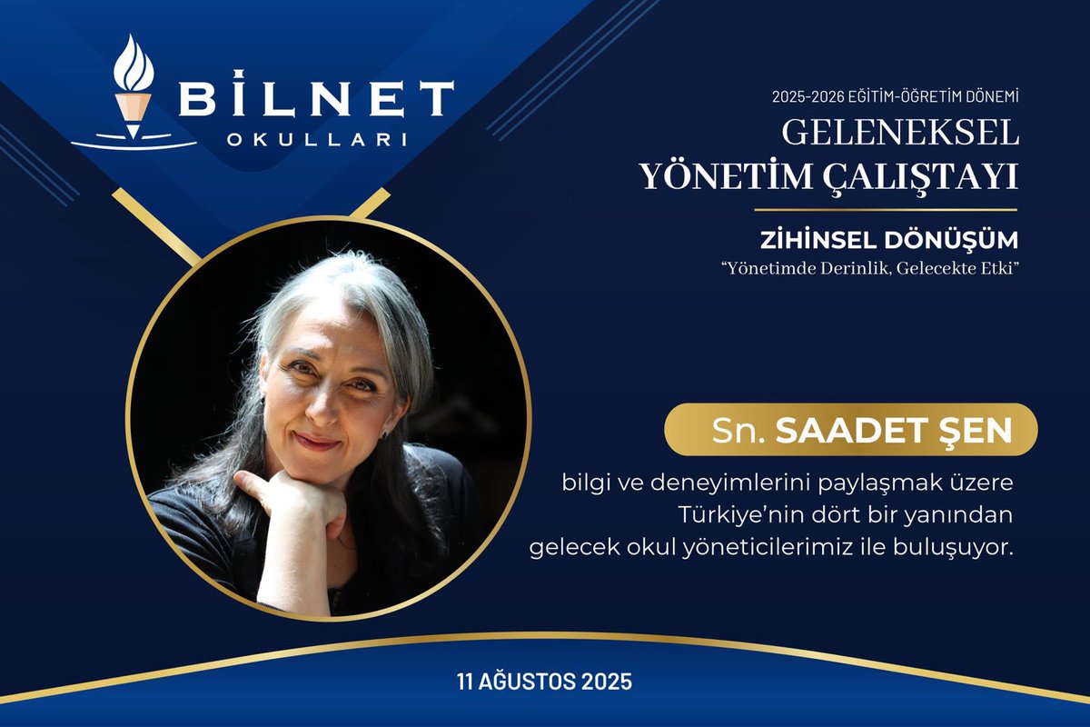 2025–2026 Eğitim-Öğretim Yılı Yönetim Çalıştayımızın ilk gününde, alanında kapsamlı bilgi ve deneyime sahip değerli isim Saadet Şen’i ağırlamaktan büyük mutluluk duyuyoruz.<a href="/FatihBilfen/">Fatih Öztürk 🇹🇷</a> <a href="/saadetsenmedia/">Saadet Şen</a>