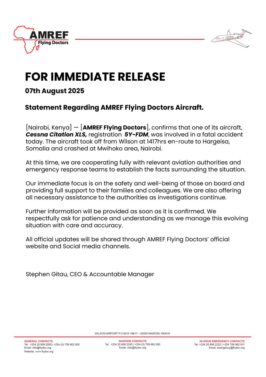 𝐇𝐎𝐋𝐃𝐈𝐍𝐆 𝐒𝐓𝐀𝐓𝐄𝐌𝐄𝐍𝐓
𝐀𝐌𝐑𝐄𝐅 𝐅𝐥𝐲𝐢𝐧𝐠 𝐃𝐨𝐜𝐭𝐨𝐫𝐬' 𝐚𝐢𝐫𝐜𝐫𝐚𝐟𝐭