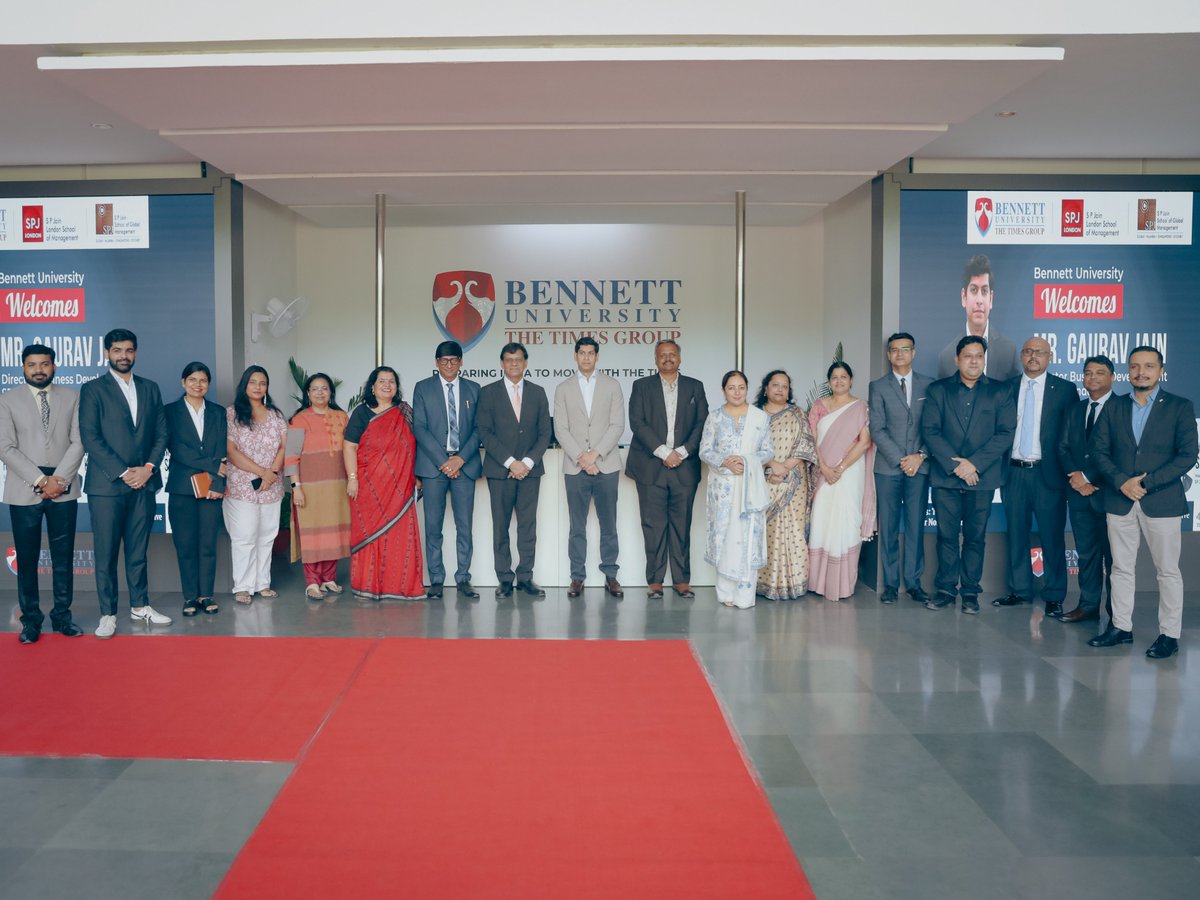 bennettuniv's tweet image. Bennett University welcomed leaders from SP Jain Global & London, marking a new era of global academic collaboration. From joint research to student exchange — the future of international education begins here.
#BennettUniversity #SPJainLondon #GlobalLearning #CampusLife