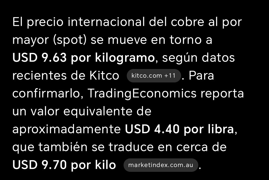 $30 mil el kilogramo de café y $9.70 el kilogramo de cobre. Vamos a sembrar café mejor. ¿No?