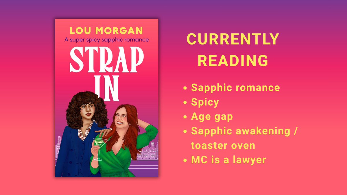 Jae ๐ณ๏ธโ๐ (@jaefiction) on Twitter photo I thought I'd give a shout-out to the book I'm currently reading: Strap In by <a href="/LouMorganWriter/">Lou Morgan ๐๐ณ๏ธโ๐ (LouMorgan.bsky.social)</a>.
It's a one-night-stand-to-forever romance by a debut author, but you wouldn't know it's a debut because it's well-written and well-edited. 
If you enjoy spicy romances, check it out. I thought I'd give a shout-out to the book I'm currently reading: Strap In by <a href="/LouMorganWriter/">Lou Morgan ๐๐ณ๏ธโ๐ (LouMorgan.bsky.social)</a>.
It's a one-night-stand-to-forever romance by a debut author, but you wouldn't know it's a debut because it's well-written and well-edited. 
If you enjoy spicy romances, check it out.