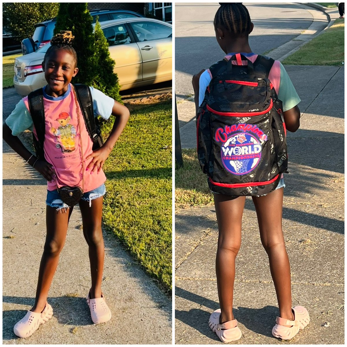 ImaniNichols34's tweet image. First Day of 4th grade…. Rocking my @AAU_Basketball world championship backpack #BornToShine ⭐️ #StudentAthlete 📚 #classof2034