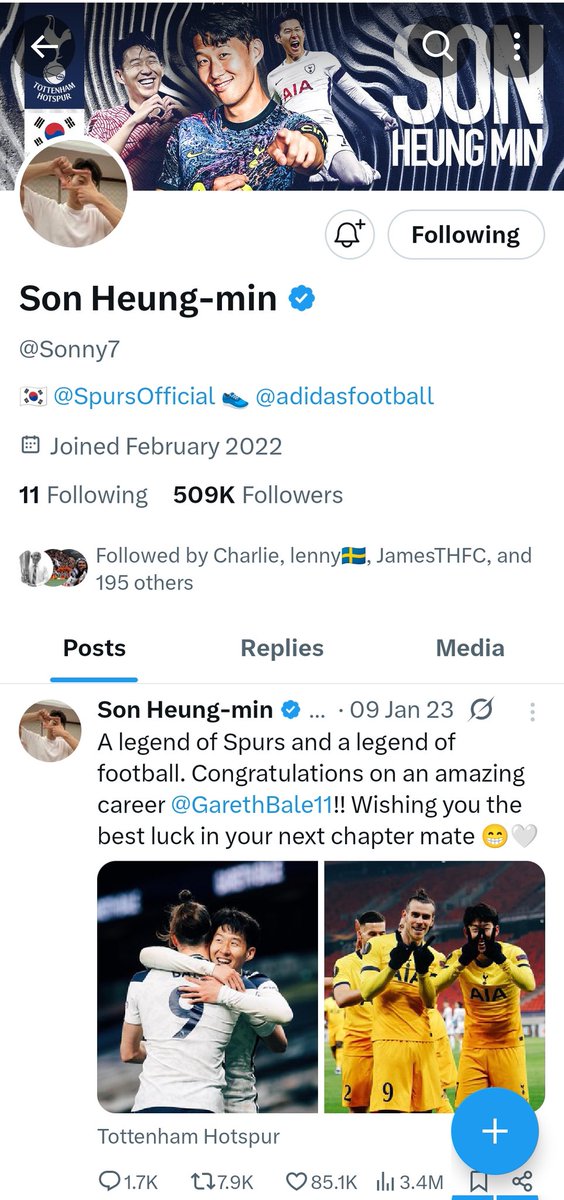 Son's Twitter is still Spurs, I will hold on to the delusion that he hasn't left yet 😁