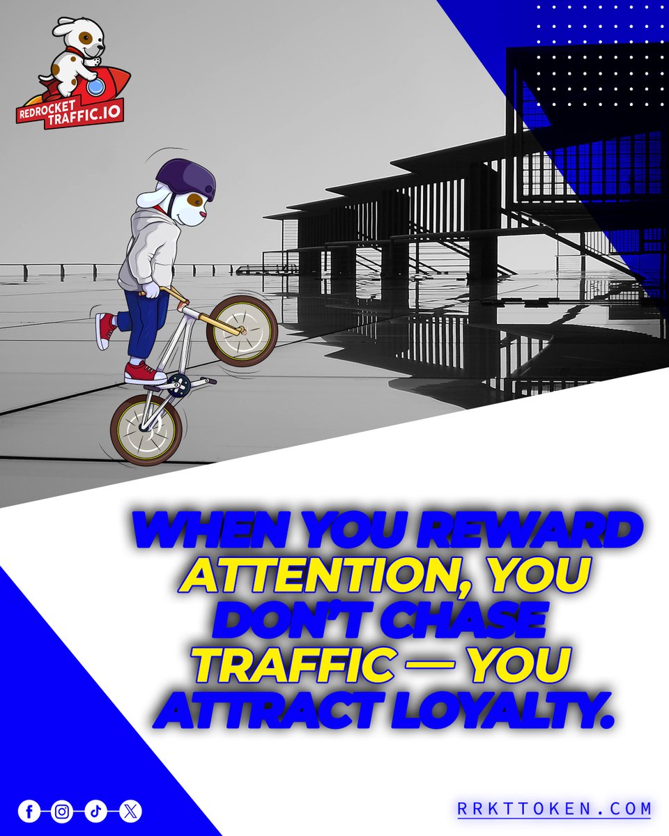 RedRocketRRKT's tweet image. When you reward attention, you don’t chase traffic — you attract loyalty.🤝
.
Visit our website 👉rrkttoken.com
.
#websitetraffic #trafficgeneration #seotraffic #socialmediatraffic #paidtraffic #contentmarketing #emailmarketing #influencermarketing #RRKT #RedRocketToken