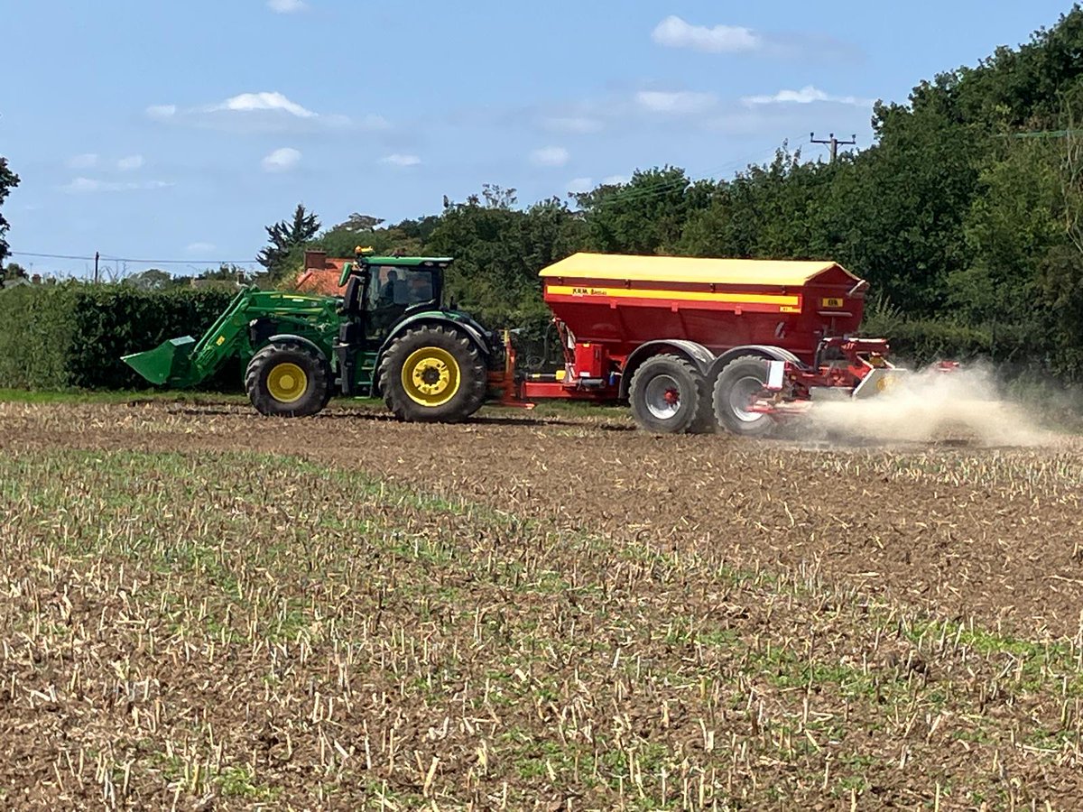 Here's our new KRM Bredal spreader in Norwich, supplied by our contracting team. Here it's being used for variable lime applications by operator, Stephen, following precision soil sampling to assess nutrients. The resulting maps help our growers to correct soil pH. #Farm24