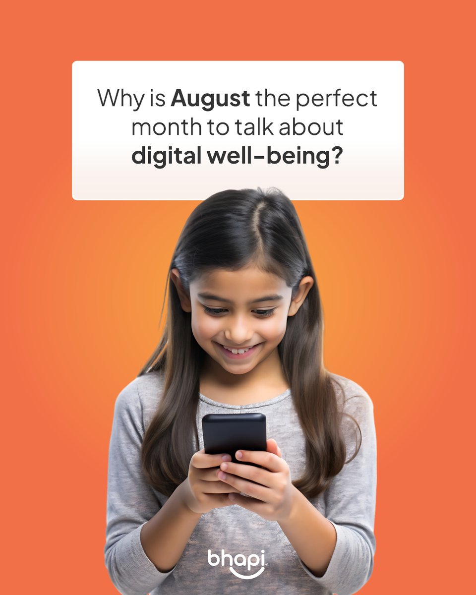 bhapi_io's tweet image. August can be the beginning of a new habit: talking about how the internet affects our emotional health—especially that of children and teenagers. Learn how to bring this conversation into your school and your home. Visit bhapi.com.
#DigitalWellbeing #Bhapi