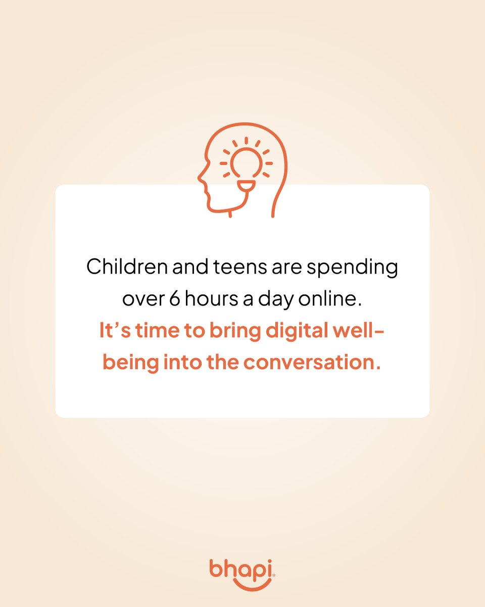 bhapi_io's tweet image. August can be the beginning of a new habit: talking about how the internet affects our emotional health—especially that of children and teenagers. Learn how to bring this conversation into your school and your home. Visit bhapi.com.
#DigitalWellbeing #Bhapi