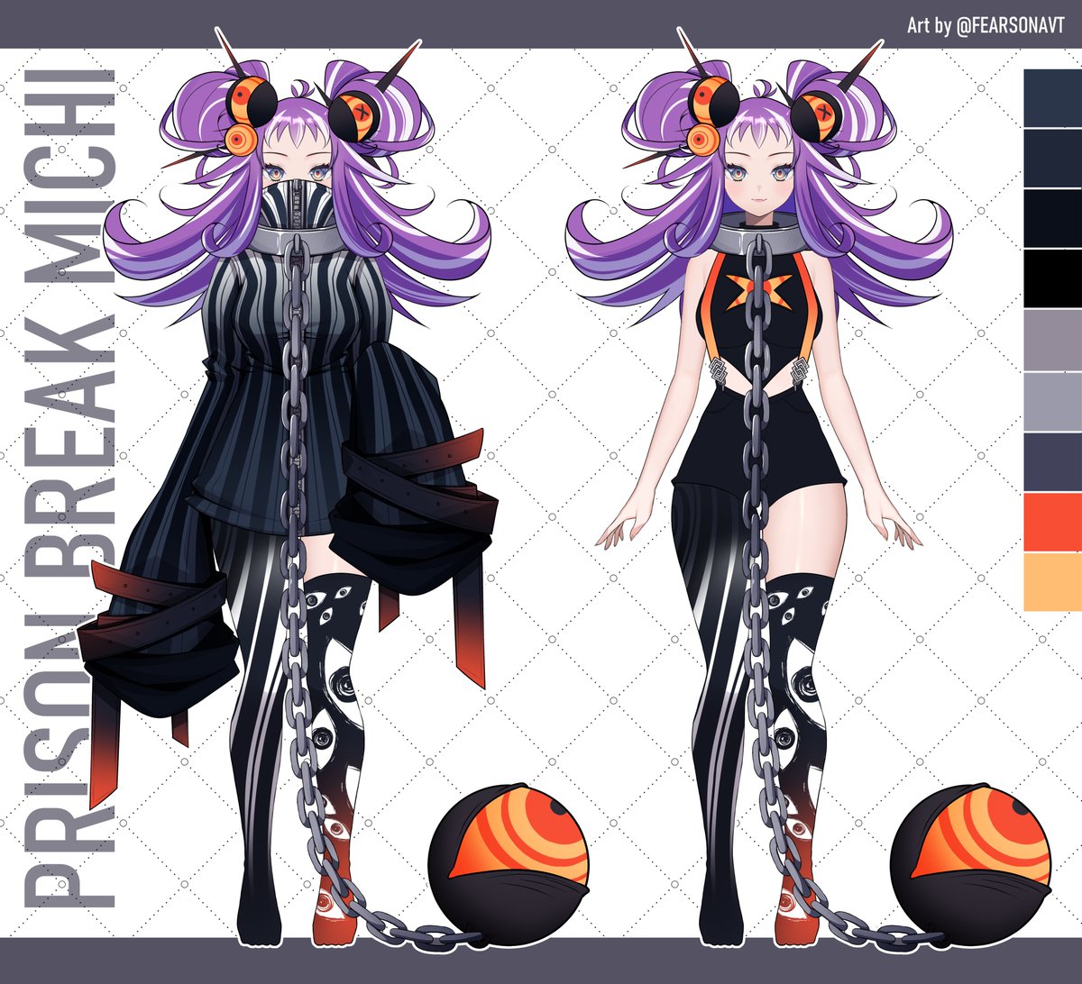 My entry for #michioutfitdesign 
Prison Break Michi!⛓️🚨