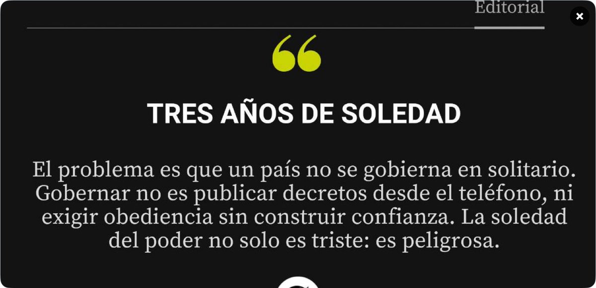 “Un signo de la soledad de Gustavo Petro es el que se la pase escribiendo extensos mensajes en la red social X. Parece que en el mundo virtual donde puede insultar, pelear, pontificar, se siente más cómodo que en el mundo real donde gobernar exige escuchar, dialogar y construir