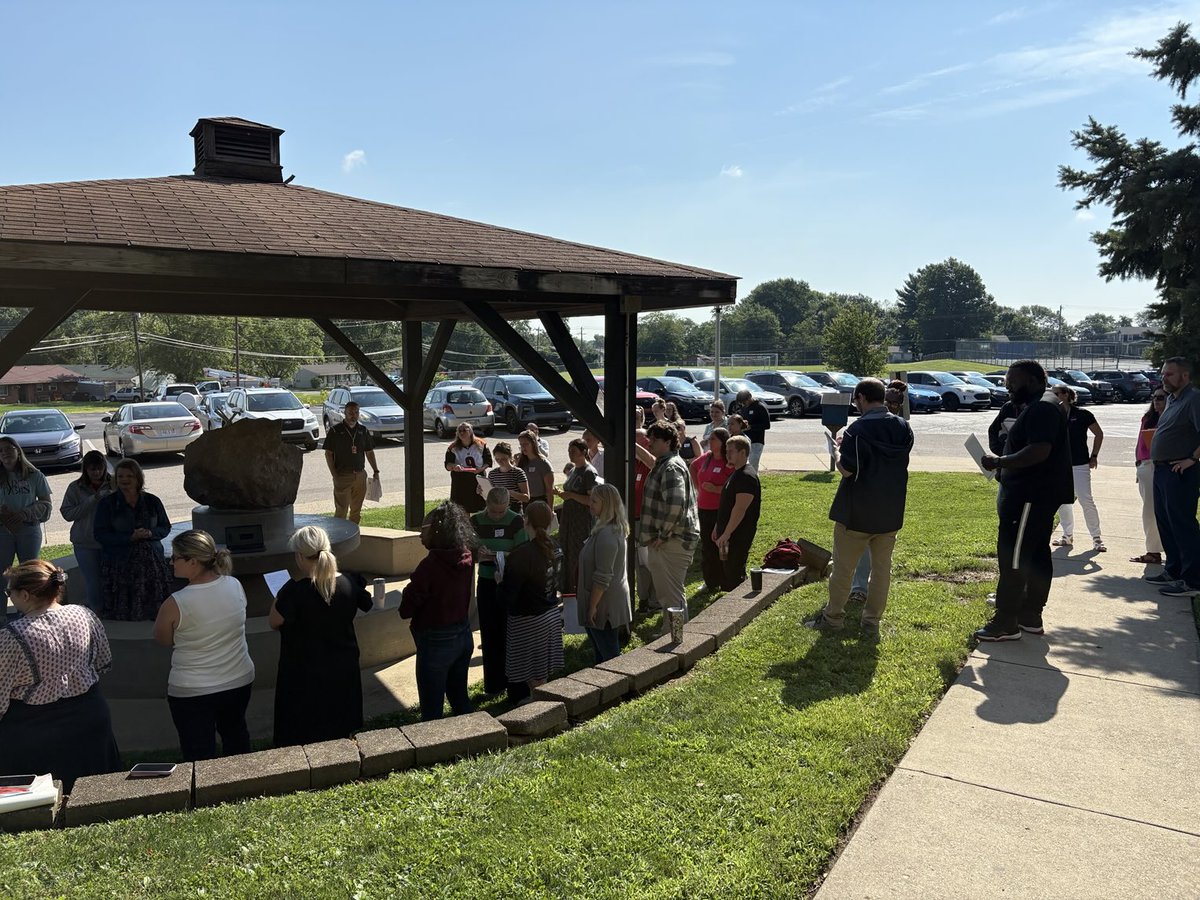 Outdoor learning opportunity with our new teachers this morning. We are so fortunate to add these talented and student-centered educators to our team. ❤️