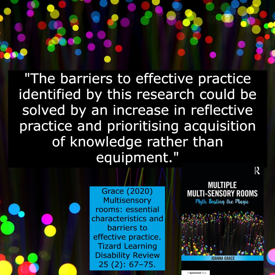 I have been invited by NASEN to create a module for their new LMS about multi-sensory rooms. This has given me cause to go digging back through the checkered research into the use of the rooms...
