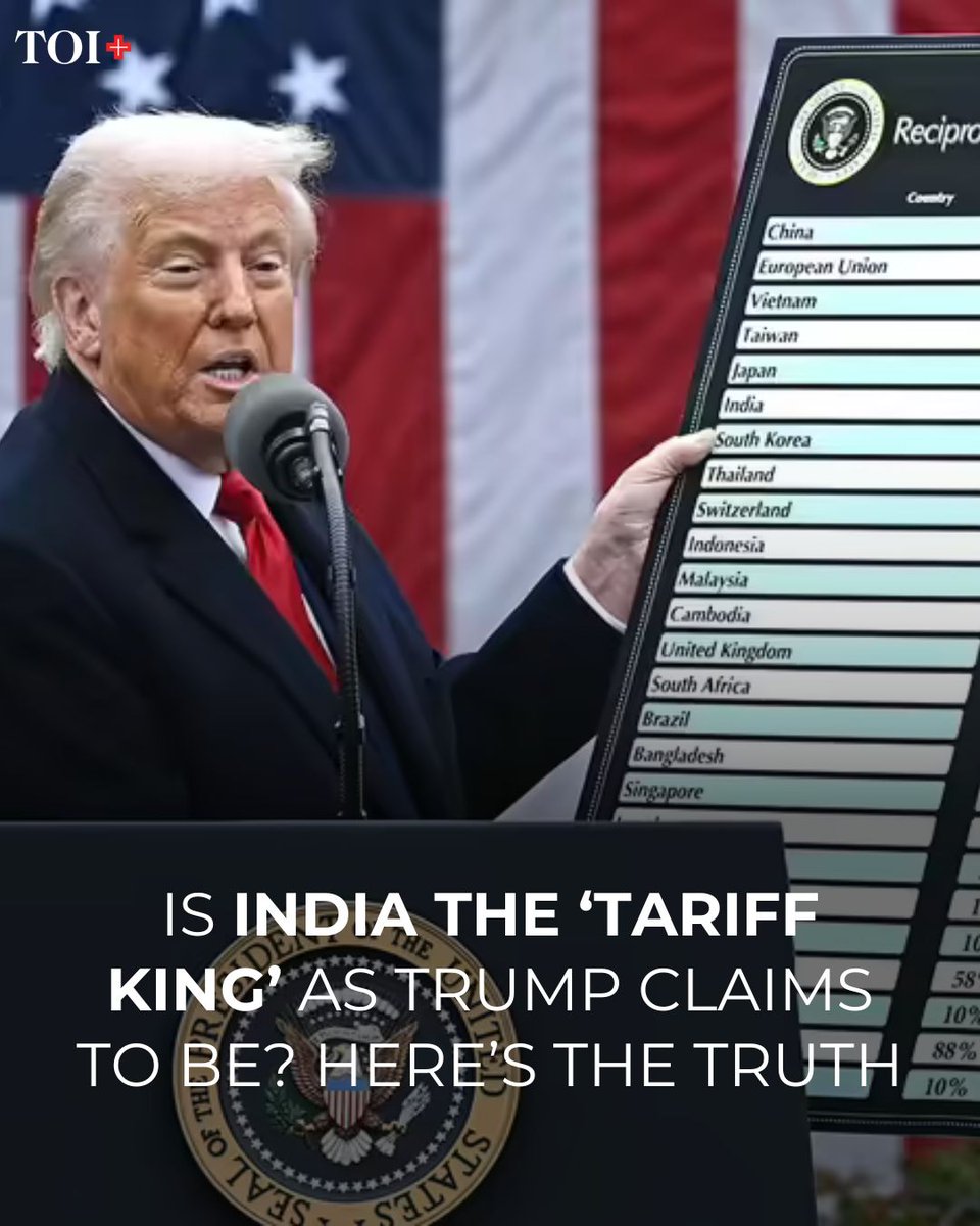 Despite the US president’s accusations of India being a ‘tariff king’ and the recent imposition of additional duties on Indian goods, data reveals a different story.

timesofindia.indiatimes.com/is-india-the-t…