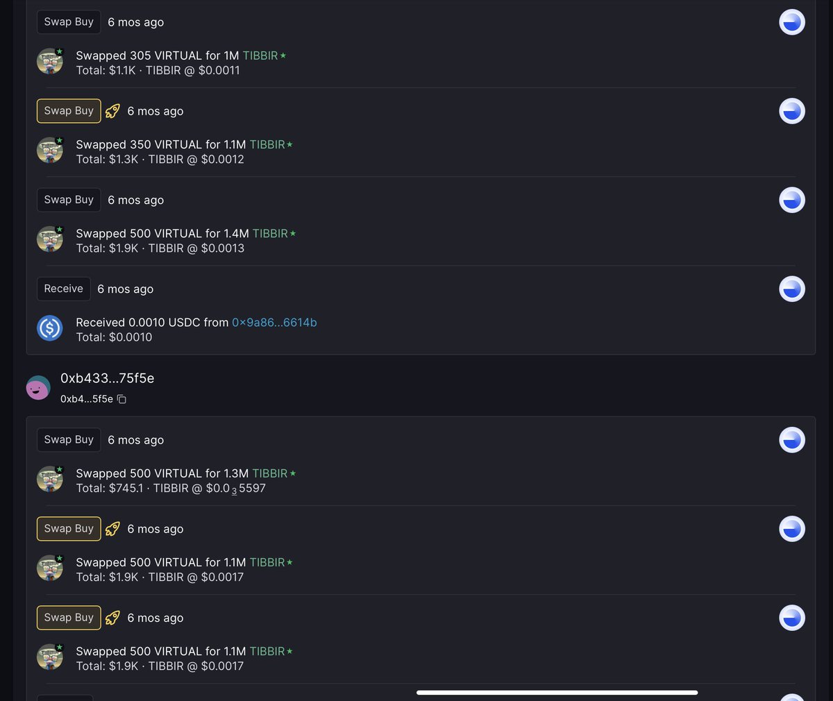 🚨 The $TIBBIR Whale Has Awakened 🐸💰

🔍 Address [0xb433…75f5e] is no ordinary holder. It’s one of the most dominant whales in the $TIBBIR ecosystem, holding 36.6M $TIBBIR (~$7M+), with a massive staking footprint across the <a href="/virtuals_io/">Virtuals Protocol</a> . 📈

🧩 Let’s break it down:
• 🟢